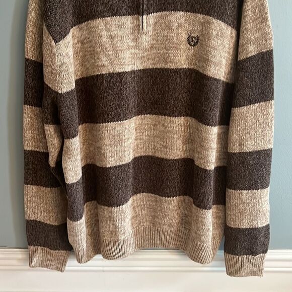 Men’s 2XL XXL Grandpa core half zip thick chunky striped sweater - Picture 5 of 10